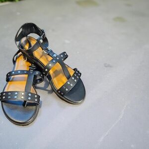 Preloved Size 6.5 Michael Shannon Black Studded Sandals